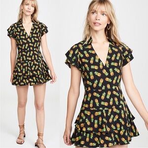 Alice + Olivia Shay Pineapple Mini Romper Dress sz 2